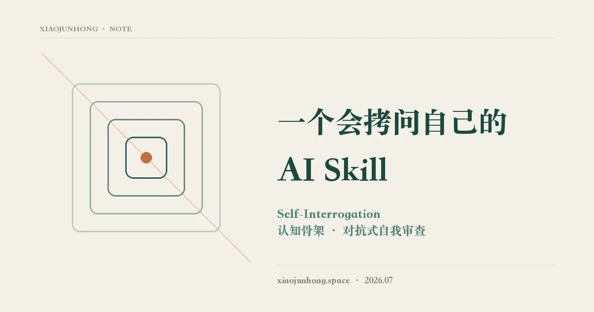 一个会拷问自己的 AI Skill